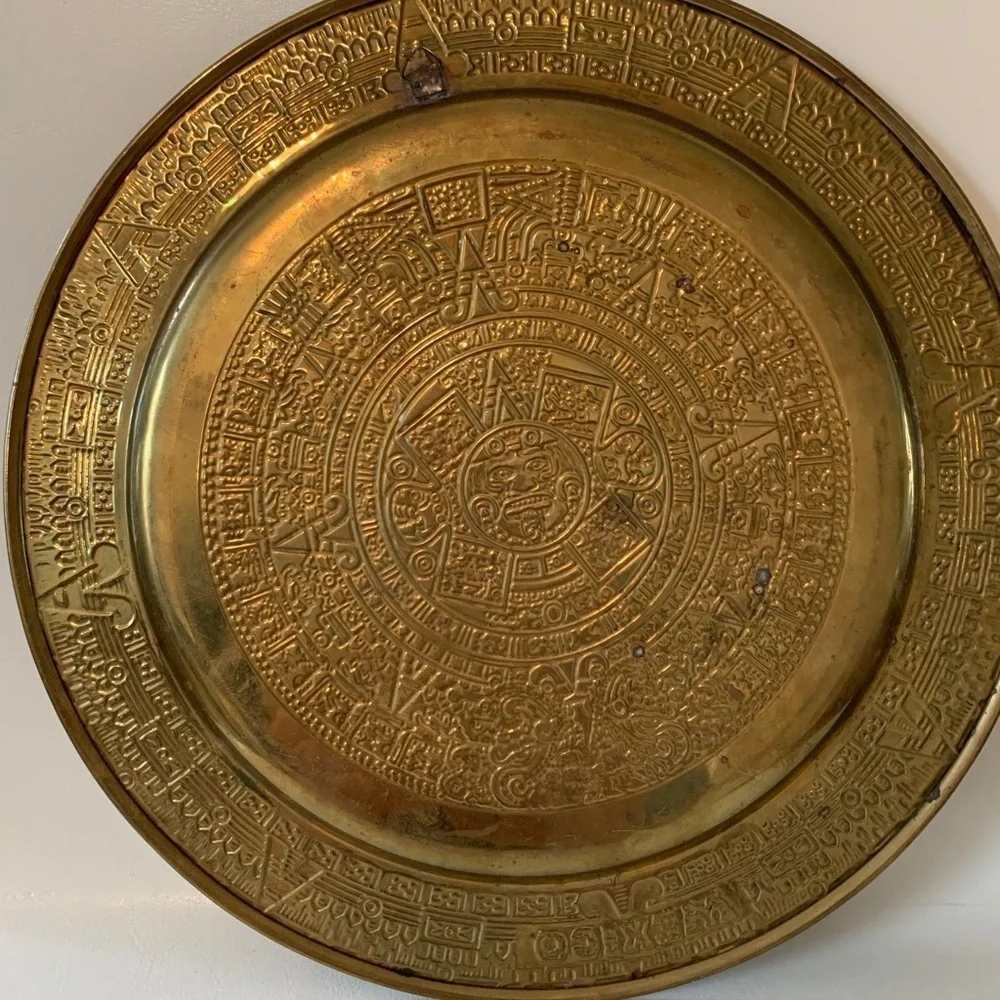 Intricate Gold and Multicolor Wall Decor Plate